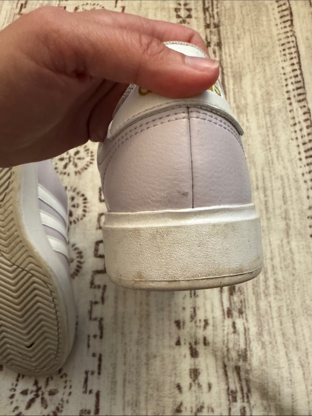 adidas Lavender Low-Top Sneakers with White Stripes - Picture 8 of 10
